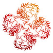 red golden dragon