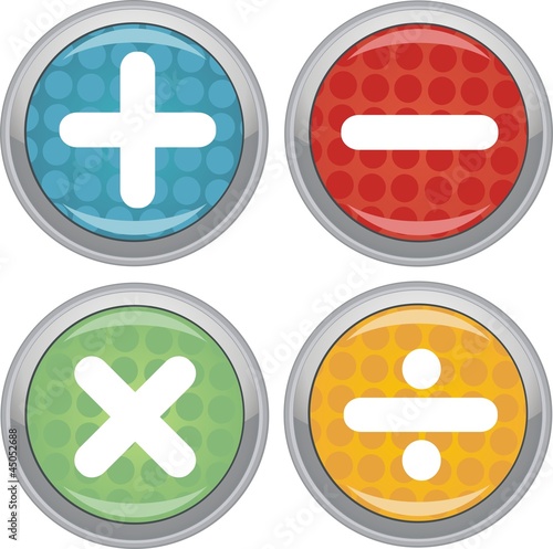 Vector: mathematical operations buttons mathematical operations buttons