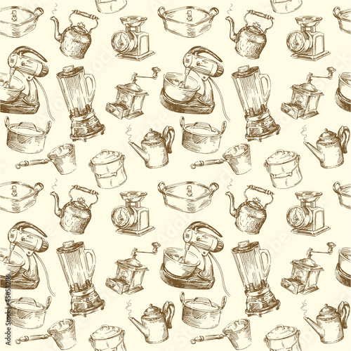 Vector: kitchen utensils, kitchenware seamless wallpaper kitchen utensils, kitchenware seamless wallpaper