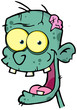 Happy Zombie Head Cartoon Character