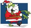 Santa Claus Zombie Walking With Hands In Front
