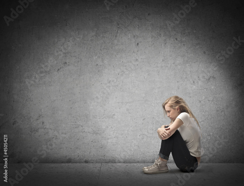Photo: Blonde Girl Crouched Blonde Girl Crouched