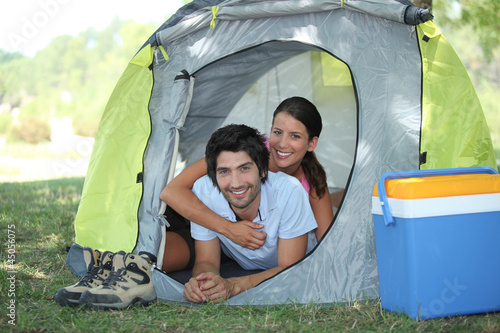 Photo: couple in a tent couple in a tent