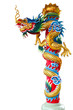 Chinese dragon statue isolated on white background
