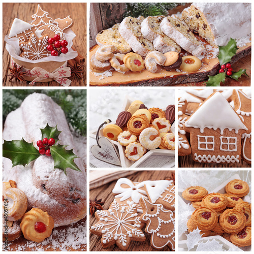 Photo: Christmas gingerbread cookies and stollen cake Christmas gingerbread cookies and stollen cake