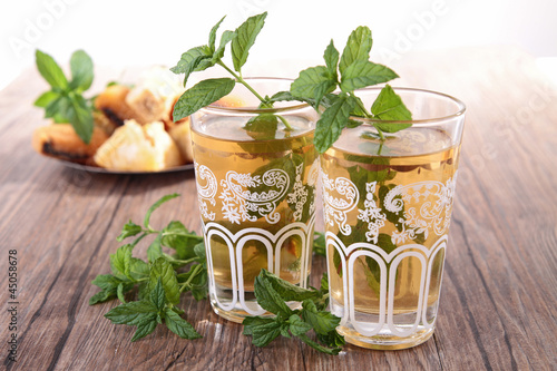 Photo: glasses of tea with mint glasses of tea with mint