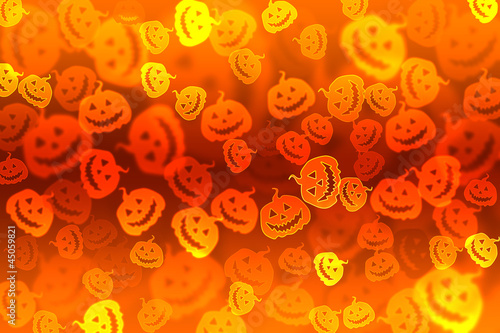 Illustration: Pumpkin bokeh Halloween background Pumpkin bokeh Halloween background