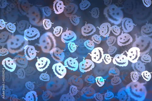 Illustration: Pumpkin bokeh Halloween background Pumpkin bokeh Halloween background