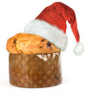 Panettone con cappello di babbo natale