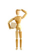 Wooden manikin with package