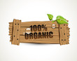 Vektor: 100% Organic - wooden bio icon 100% Organic - wooden bio icon