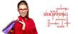 Shopping woman holding bags, isolated on white studio background