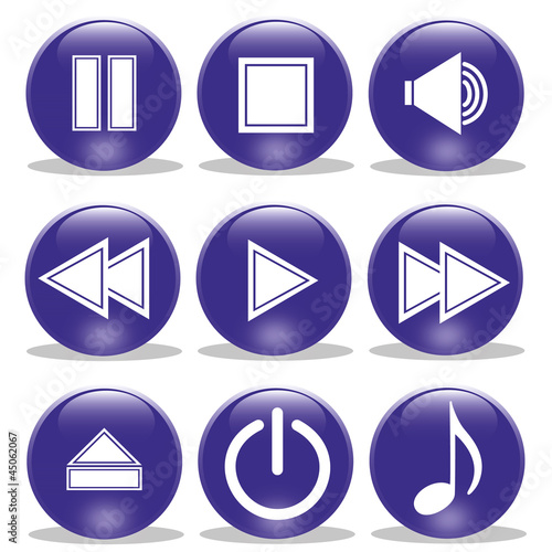 Vector: Collection of Media Player glossy buttons Collection of Media Player glossy buttons