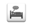Illustration: Boton cuadrado blanco simbolo dormir Boton cuadrado blanco simbolo dormir