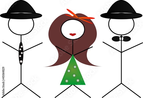 Vector: Two men and a woman Two men and a woman