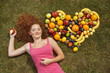 Girl with fruit