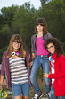 Portrait of three teenage girl friends.
