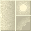 Vector vintage invitation card set.