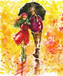Illustration: Autumn walk-watercolors Autumn walk-watercolors