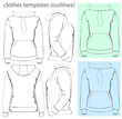 Vector. Women's hooded sweatshirt. Outlines