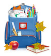 Back to school! School bag with education objects
