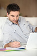 Man studying from home
