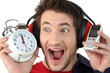 Man shutting out noise