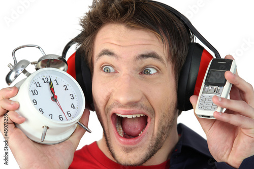 Photo: Man shutting out noise Man shutting out noise