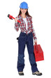 Eager young female plumber