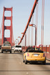 "USA, San Francisco, California, Traffic moving on Golden Gate Bridge"