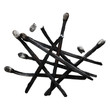 Burnt matches on white background