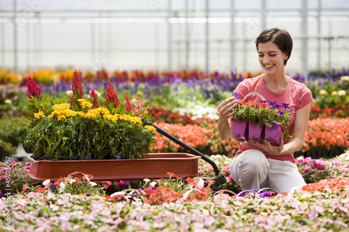 Photo: "USA, Utah, Salem, woman in plant nursery" "USA, Utah, Salem, woman in plant nursery"