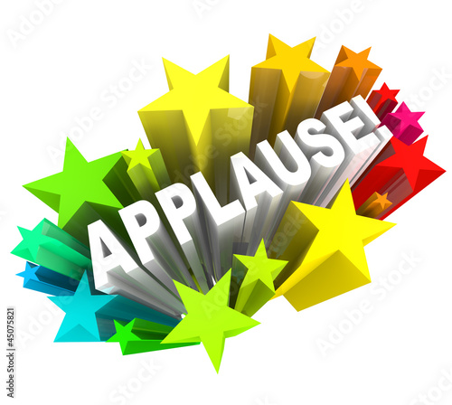 Illustration: Applause Word Appreciation Ovation Approval Stars Applause Word Appreciation Ovation Approval Stars