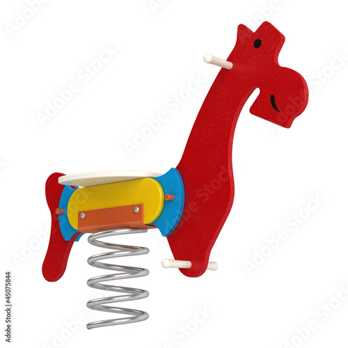 Illustration: Colourful toy jumping horse Colourful toy jumping horse