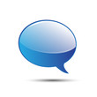 Blue glossy word speech
