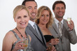 Men and women celebrating