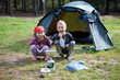 Photo: Brother and Sister camping Brother and Sister camping