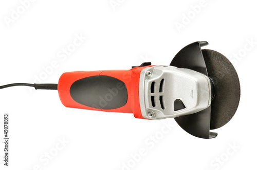 Photo: angle-grinder isolated on white background angle-grinder isolated on white background