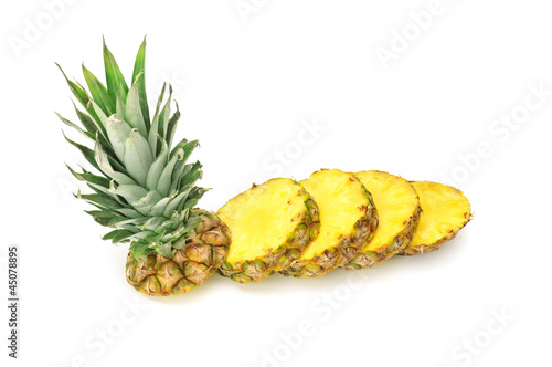Photo: cut ananas isolated on white background cut ananas isolated on white background