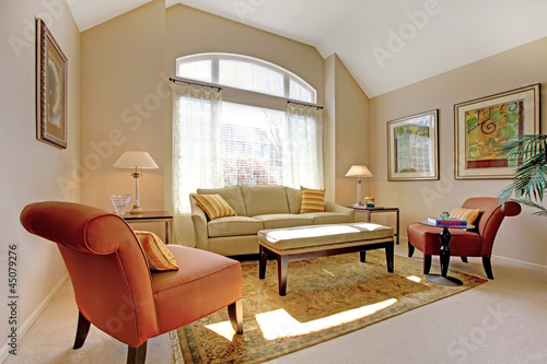 Photo: Beautiful classic living room with elegant furniture. Beautiful classic living room with elegant furniture.