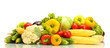 Fresh vegetables isolated on white