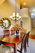 Luxury elegant classic dining room with high ceiling
