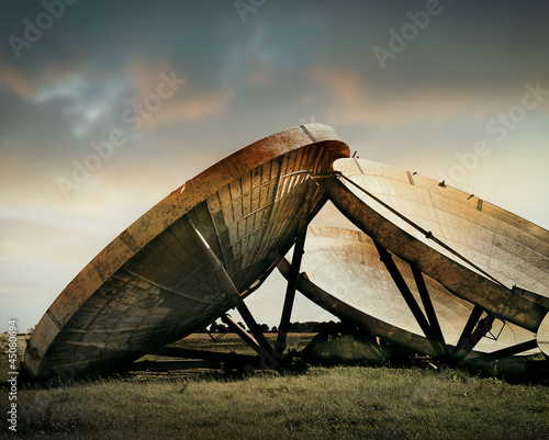 Photo: abandoned radar dishes abandoned radar dishes