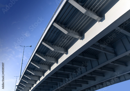 Photo: Bottom elements of modern metal bridge Bottom elements of modern metal bridge