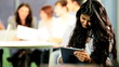 Video: Portrait of classmate researching online on tablet in hub Portrait of classmate researching online on tablet in hub