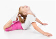 Gymnast cute little girl isolated