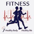 Vector: Fitness couple icon vector Fitness couple icon vector