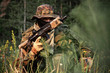 A soldier of German special forces reloading