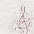 Vector: Vector hand drawn treble clef and notes Vector hand drawn treble clef and notes