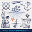 Vector: Travel and adventures hand drawn vector set Travel and adventures hand drawn vector set